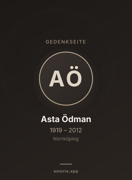 Gedenkportrait von Asta Ödman