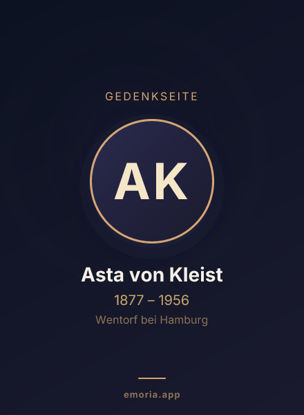 Gedenkportrait von Asta von Kleist