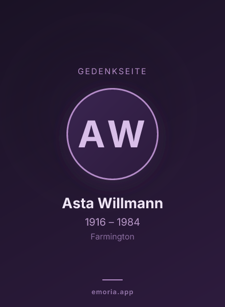 Gedenkportrait von Asta Willmann