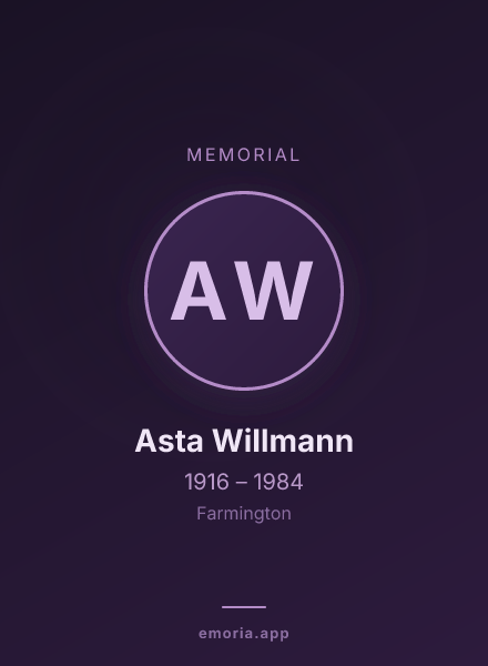 Memorial portrait of Asta Willmann