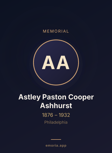 Memorial portrait of Astley Paston Cooper Ashhurst