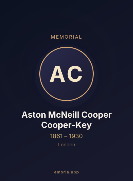 Memorial portrait of Aston McNeill Cooper Cooper-Key