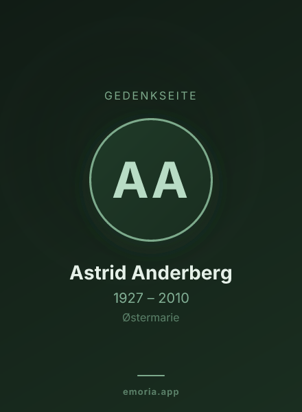 Gedenkportrait von Astrid Anderberg