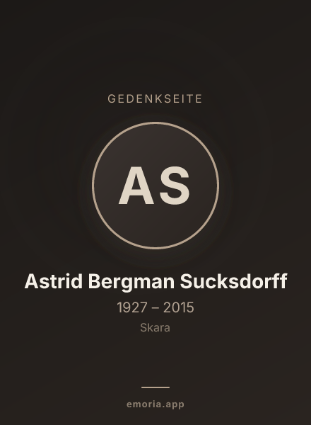 Gedenkportrait von Astrid Bergman Sucksdorff