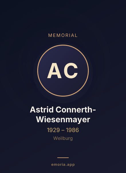 Memorial portrait of Astrid Connerth-Wiesenmayer