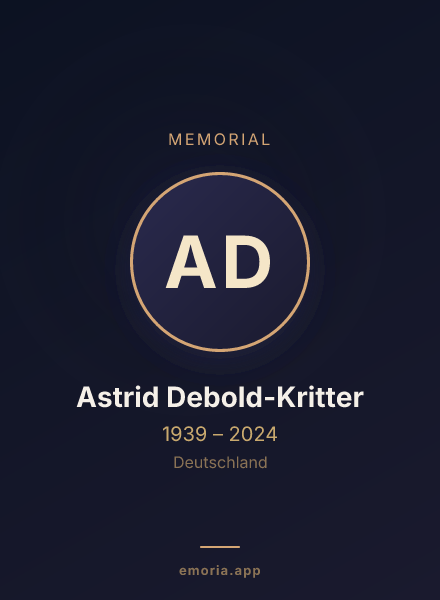 Memorial portrait of Astrid Debold-Kritter