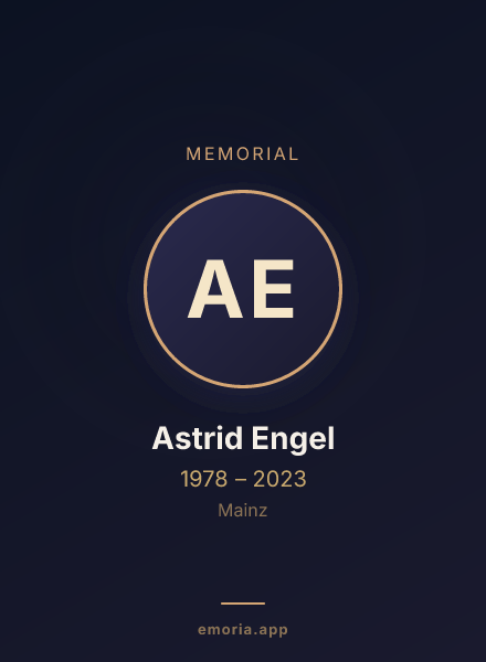 Memorial portrait of Astrid Engel