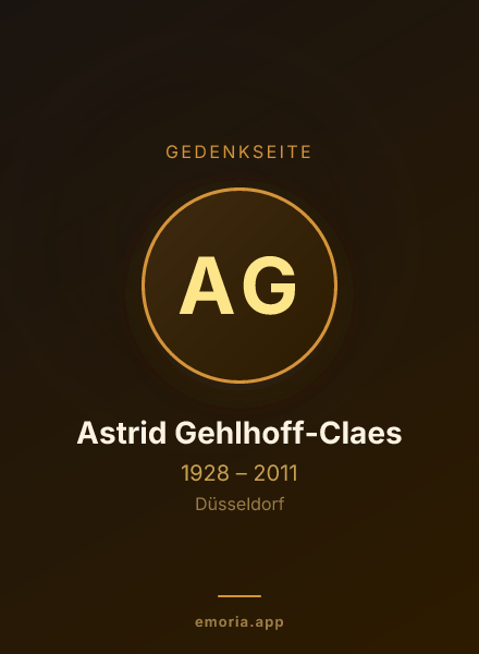 Gedenkportrait von Astrid Gehlhoff-Claes