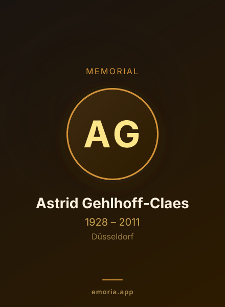 Memorial portrait of Astrid Gehlhoff-Claes