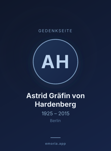 Gedenkportrait von Astrid Gräfin von Hardenberg