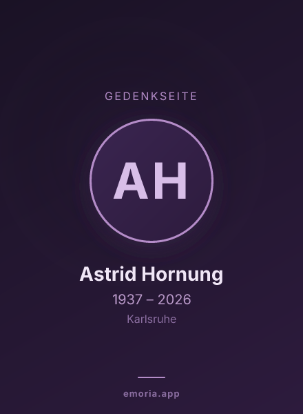 Gedenkportrait von Astrid Hornung