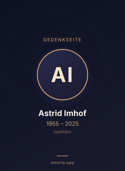 Gedenkportrait von Astrid Imhof