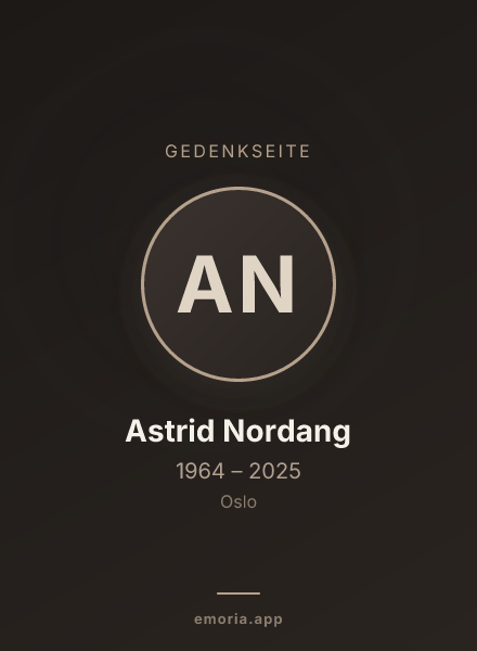 Gedenkportrait von Astrid Nordang