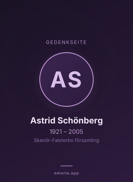 Gedenkportrait von Astrid Schönberg