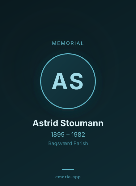 Memorial portrait of Astrid Stoumann