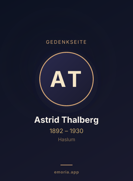 Gedenkportrait von Astrid Thalberg