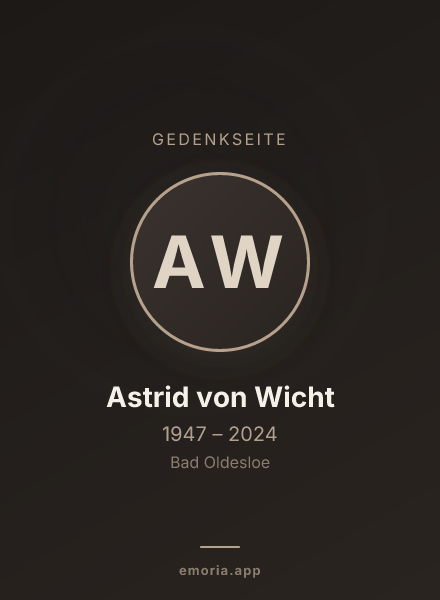 Gedenkportrait von Astrid von Wicht