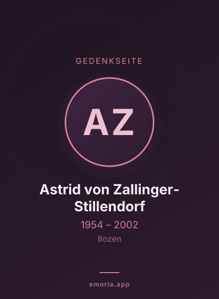 Gedenkportrait von Astrid von Zallinger-Stillendorf