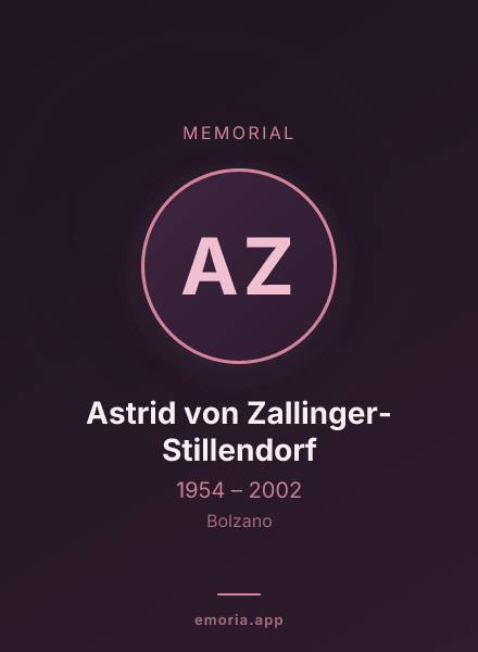 Memorial portrait of Astrid von Zallinger-Stillendorf