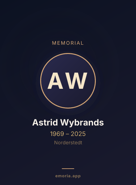 Memorial portrait of Astrid Wybrands