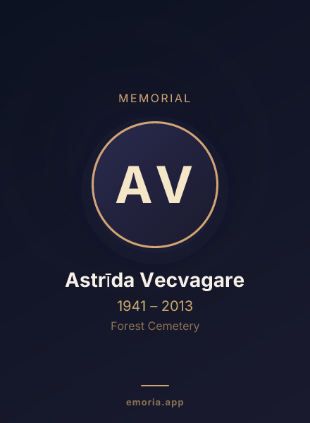 Memorial portrait of Astrīda Vecvagare