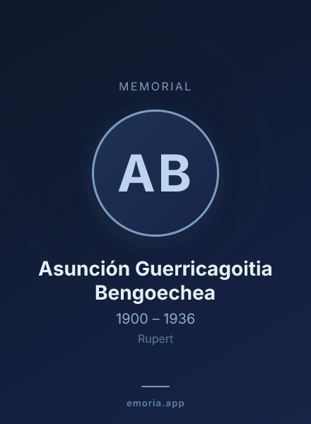 Memorial portrait of Asunción Guerricagoitia Bengoechea