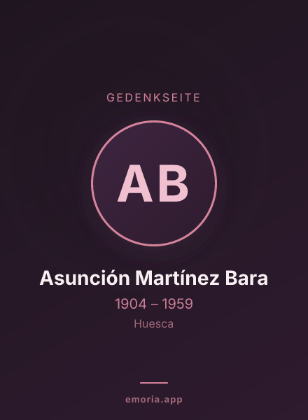 Gedenkportrait von Asunción Martínez Bara