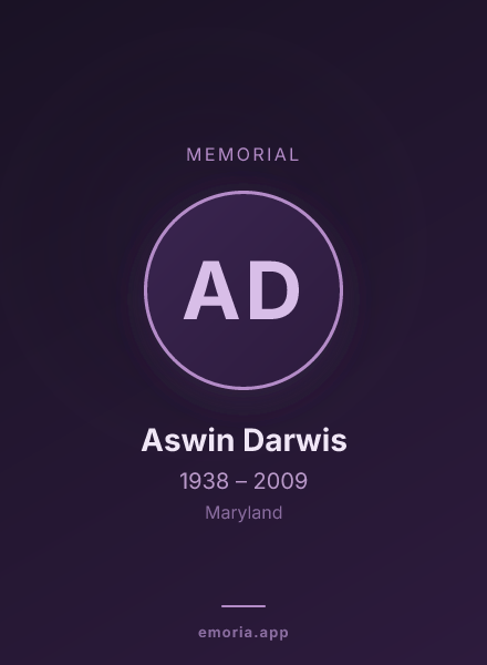 Memorial portrait of Aswin Darwis