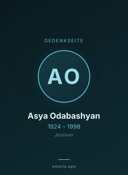 Gedenkportrait von Asya Odabashyan