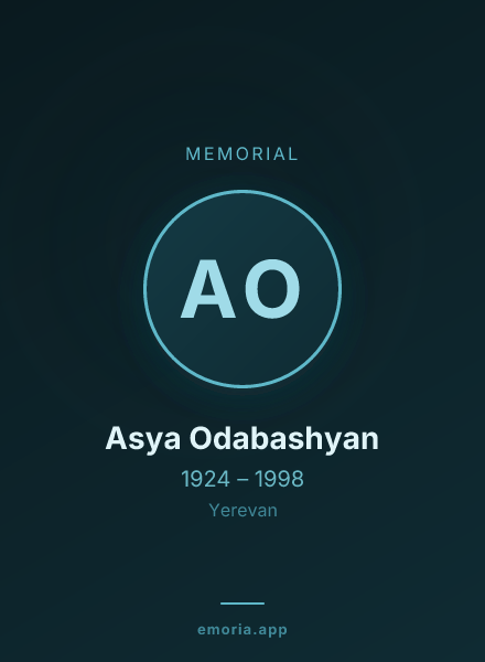 Memorial portrait of Asya Odabashyan