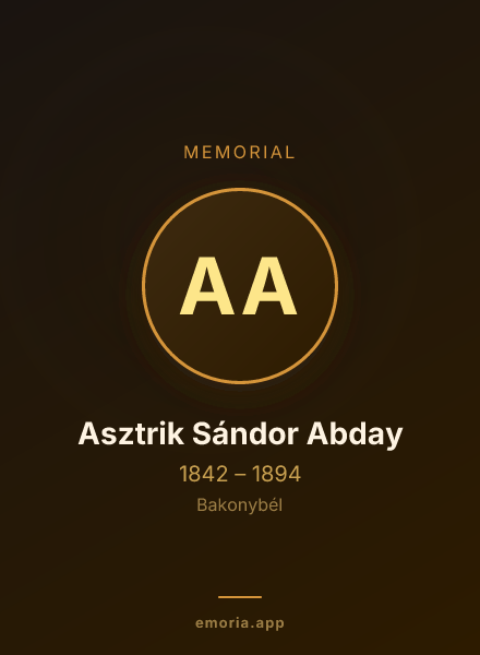 Memorial portrait of Asztrik Sándor Abday
