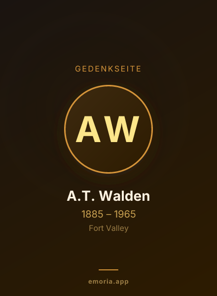 Gedenkportrait von A.T. Walden