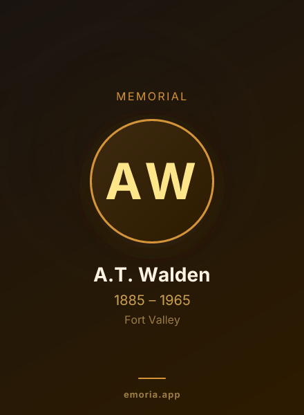 Memorial portrait of A.T. Walden