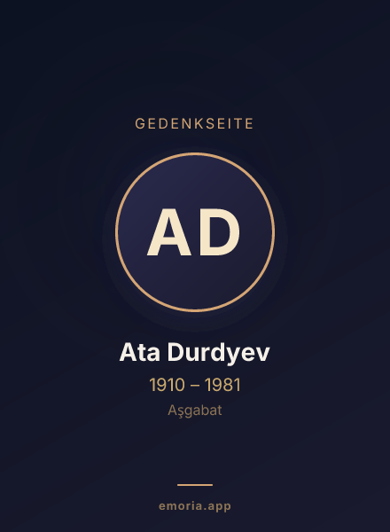 Gedenkportrait von Ata Durdyev