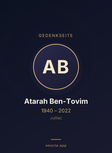 Gedenkportrait von Atarah Ben-Tovim