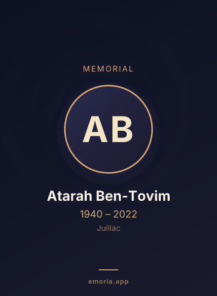 Memorial portrait of Atarah Ben-Tovim