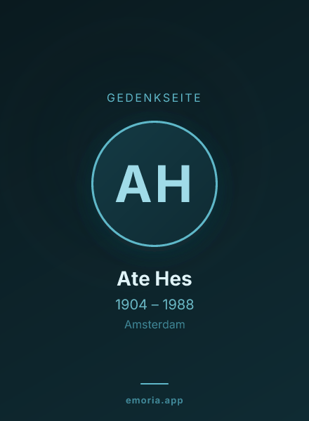Gedenkportrait von Ate Hes