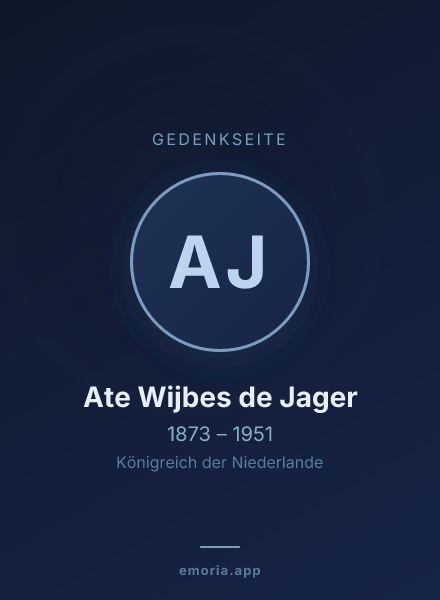 Gedenkportrait von Ate Wijbes de Jager