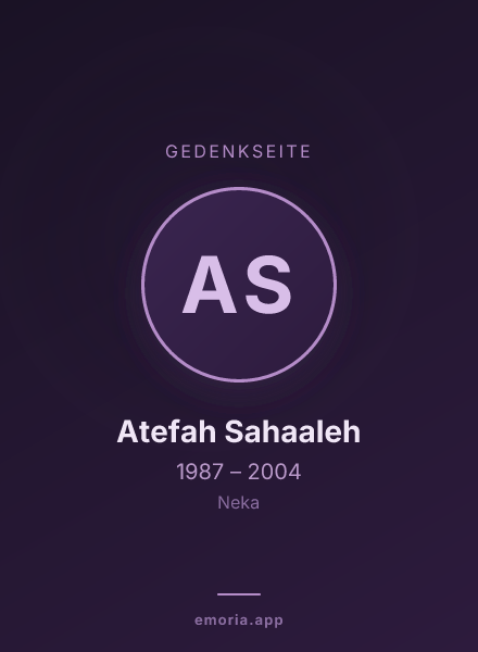 Gedenkportrait von Atefah Sahaaleh