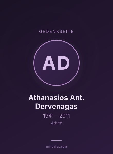 Gedenkportrait von Athanasios Ant. Dervenagas