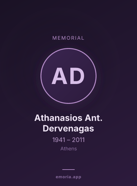 Memorial portrait of Athanasios Ant. Dervenagas