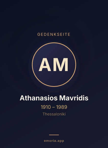 Gedenkportrait von Athanasios Mavridis