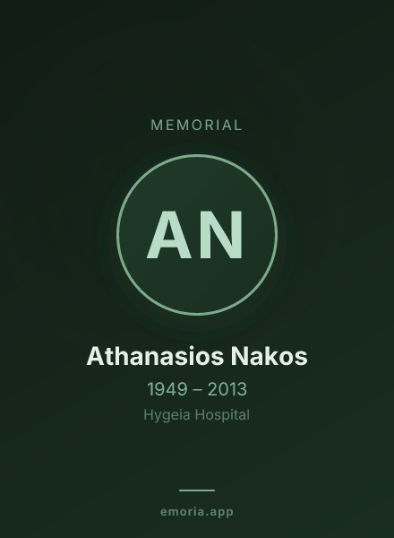 Memorial portrait of Athanasios Nakos