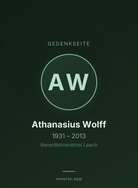 Gedenkportrait von Athanasius Wolff