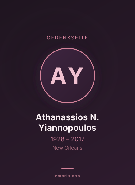 Gedenkportrait von Athanassios N. Yiannopoulos