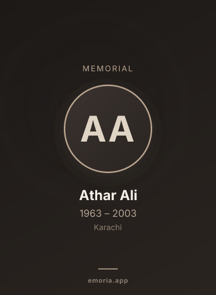 Memorial portrait of Athar Ali