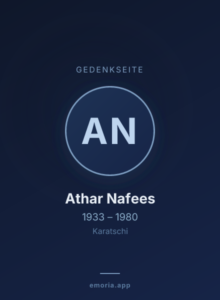 Gedenkportrait von Athar Nafees