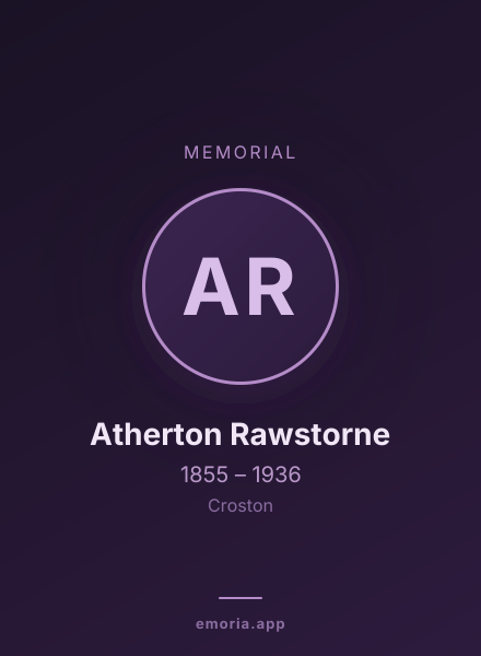 Memorial portrait of Atherton Rawstorne