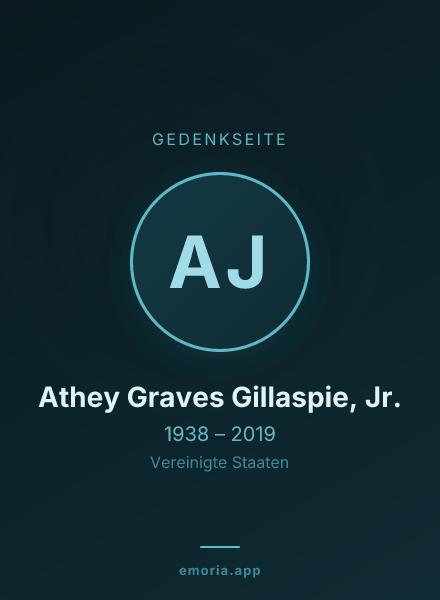 Gedenkportrait von Athey Graves Gillaspie, Jr.