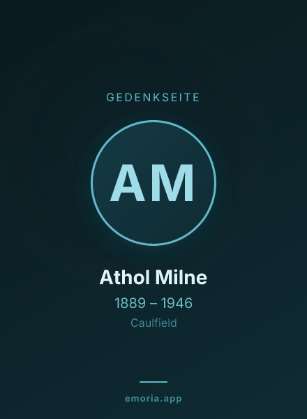 Gedenkportrait von Athol Milne